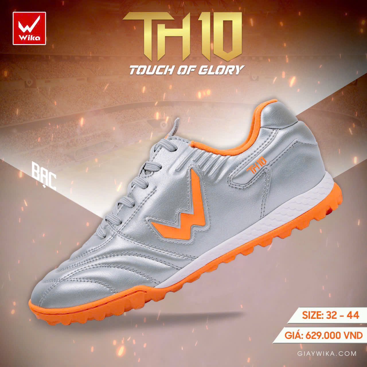 Giày bóng đá Wika TH10 Cam