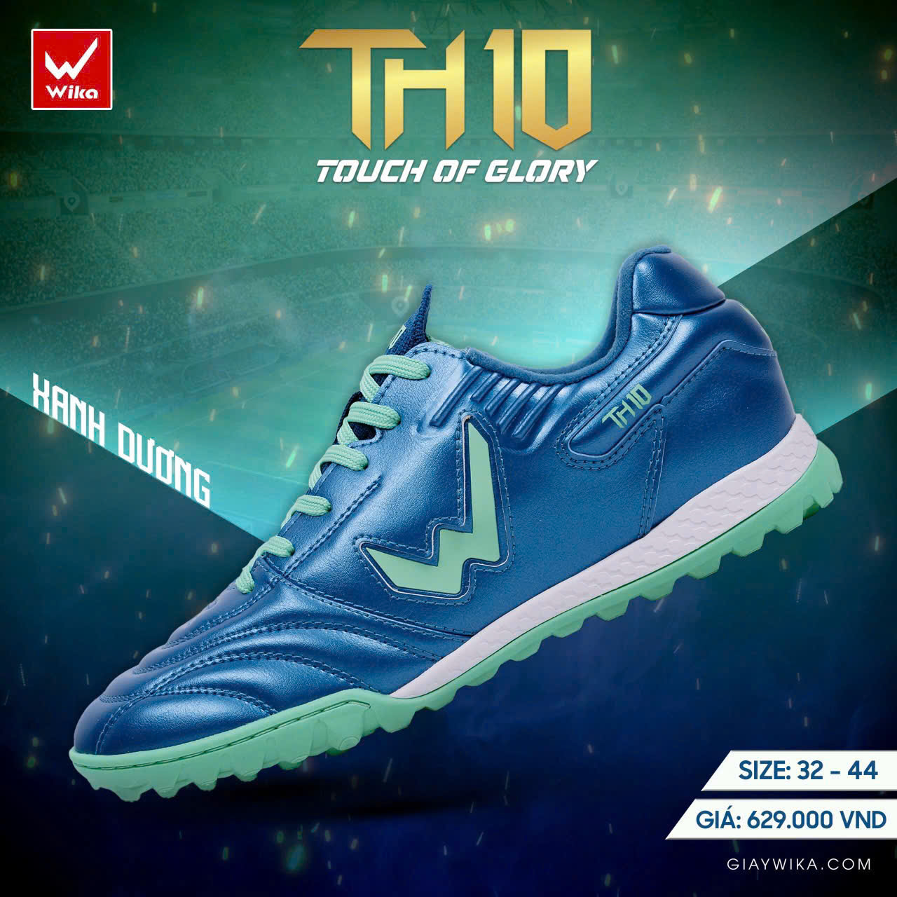 Giày bóng đá Wika TH10 Xanh Dương