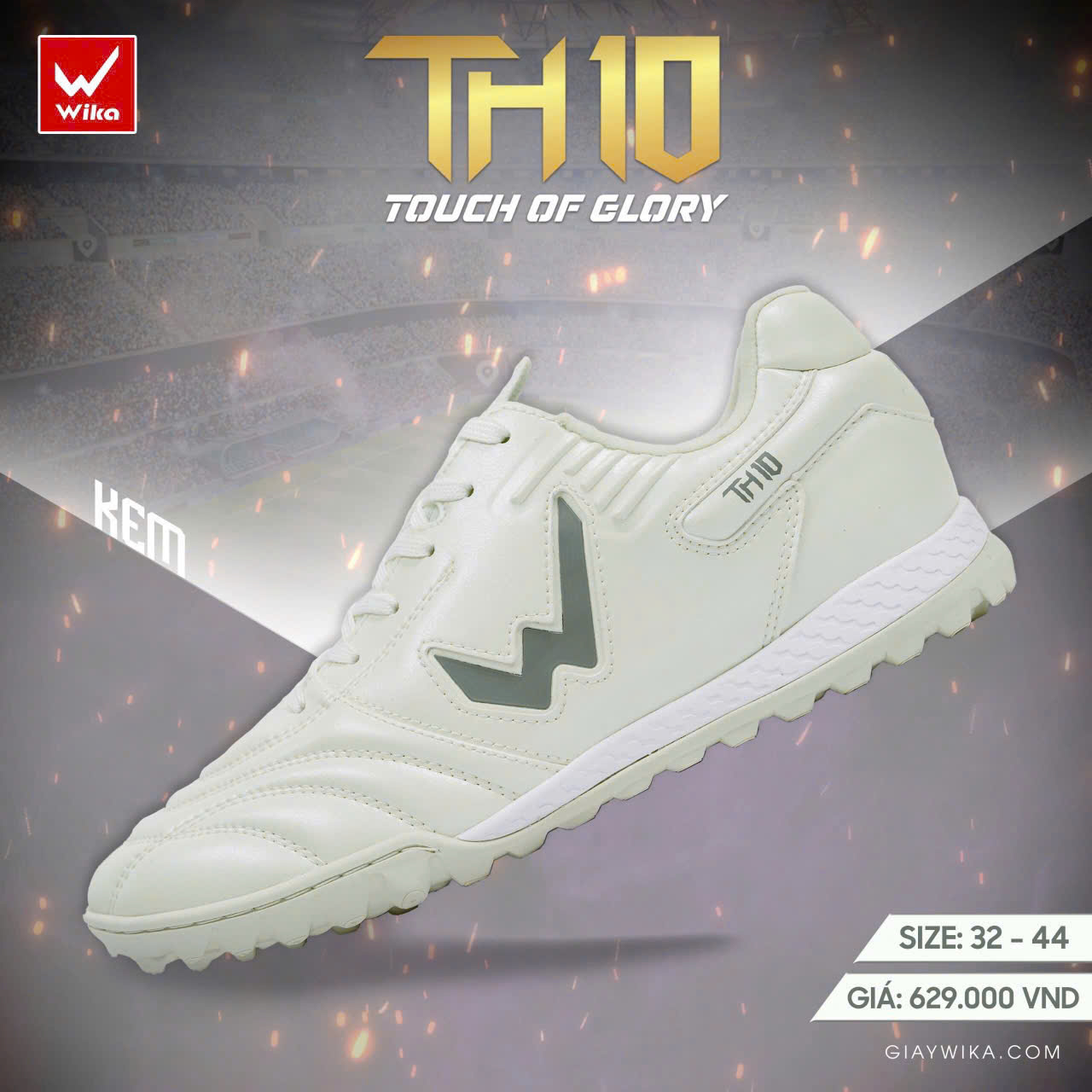 Giày bóng đá Wika TH10 Trắng